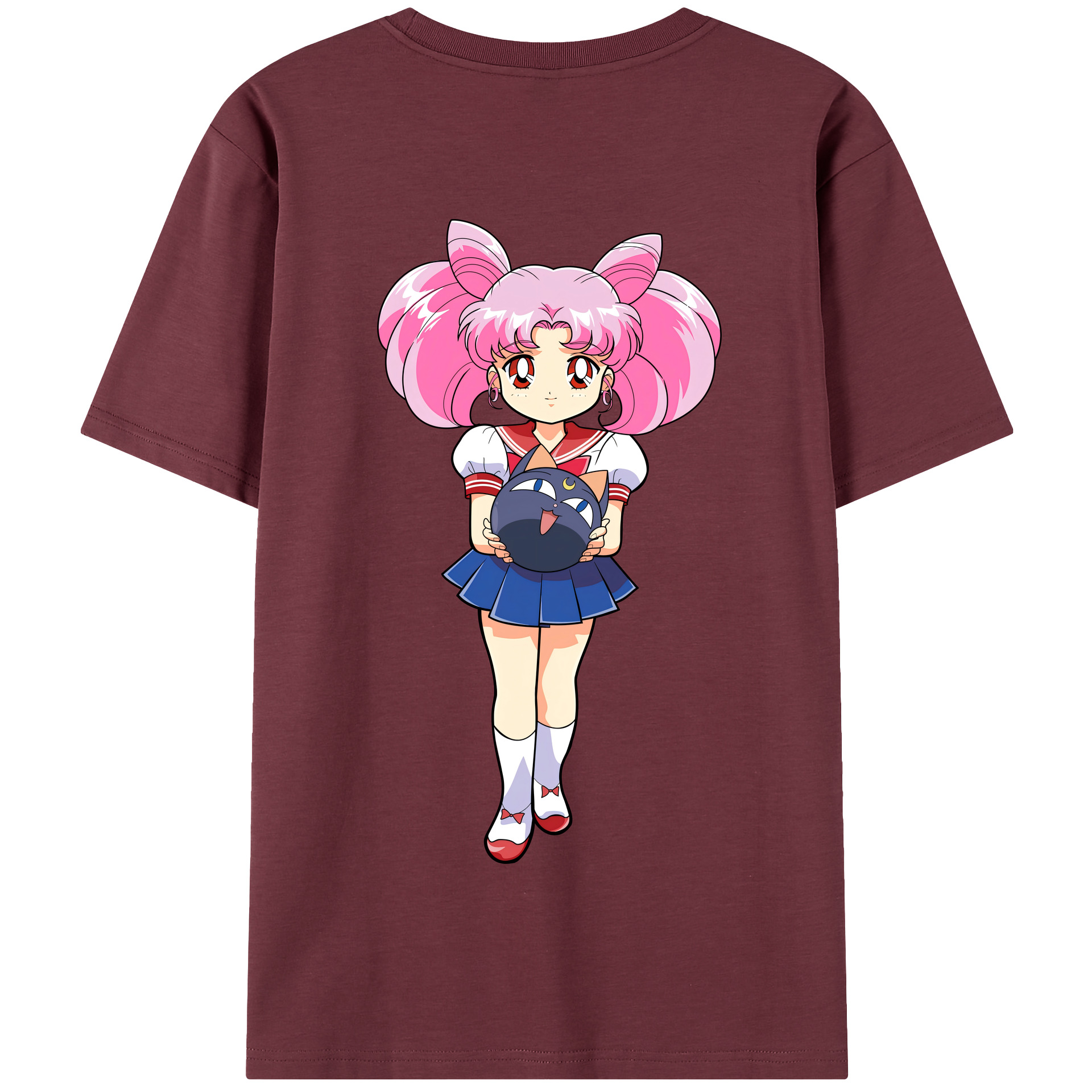 （画像用） 美少女戦士セーラームーン ちびうさ Sailor Moon Chibiusa Tsukino Usagi Small Lady Serenity 綿100％半袖Tシャツ（背面プリント）